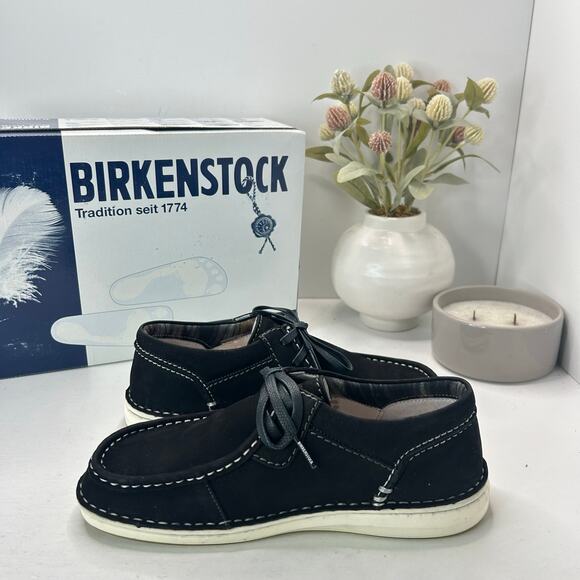 Birkenstock Pasadena Suede Moc Toe Shoe Nubuk Black Women 6/Men 4 EU 37 NWB - Picture 6 of 10